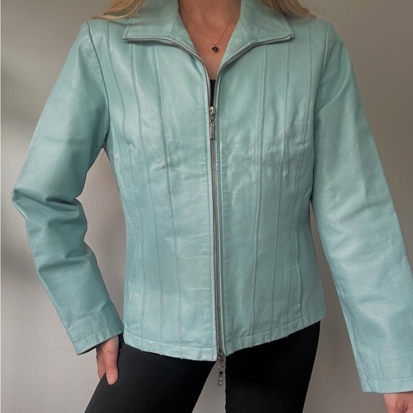 Women's Light Blue Jacket - Picture 2 of 5